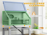 Wooden Hamster Cage with Detachable 32cm Deep Bottom, Hut, Seesaw, Exercise Wheel, Ramp, 60 x 40 x T3398P425407
