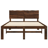 Double Bed Frame with Headboard ROSTOCK Dark Brown 150 x 200 cm 3405449
