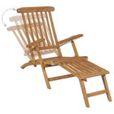 ZNTS Deck Chairs with Footrests 2 pcs Solid Teak Wood 3073291