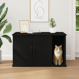 Cat House Black 85 x 55 x 50 cm Engineered Wood 8000735