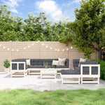 ZNTS 10 Piece Garden Lounge Set White Solid Wood Pine 3186565