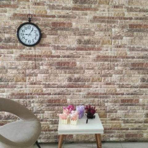 3D Wall Panels with Multicolour Brick Design 10 pcs EPS 149585