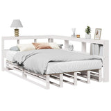 Bookcase Bed without Mattress White 120x200cm Solid Wood Pine 3324503