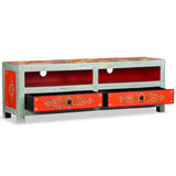 TV Cabinet Solid Mango Wood Hand Painted 244595