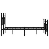 Bed Frame Black Powder-coated steel Double bed size Bed Frame 353555