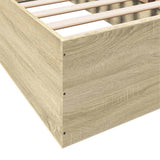 Bed Frame without Mattress Sonoma Oak 75x190 cm Small Single Engineered Wood 841988