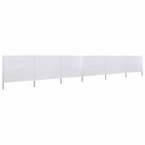 6-panel Wind Screen Fabric 800x80 cm White 44543