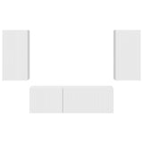 TV Wall Cabinet Set 4 pcs High Gloss White Engineered Wood 3408911