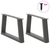 Coffee Table Legs V-Shape 2 pcs Anthracite 70x cm Steel 4012538