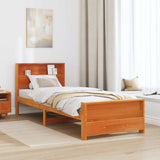 Bed Frame with Headboard Wax Brown 100 x 200 cm Engineered Wood 877232