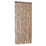 Fly Curtain Beige and Dark Brown 90x200 cm Chenille 377320