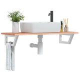 Basin Shelf Wall Mounted Steel and Solid Wood Oak 3302570