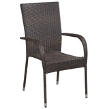 ZNTS 3 Piece Garden Dining Set Brown 3067689