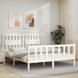 Bed Frame without Mattress White 160x200 cm Solid Wood Pine 3192437