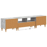 3 Piece LED TV Cabinet Concrete Grey Engineered Wood 3416500