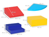 Soft Play 4-piece Climb and Crawl Foam Toddler Stairs and Ramp Colorful Children's Educational T3398P348562