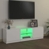 ZNTS TV Cabinet with LED Lights High Gloss White 120x30x35.5 cm 804289