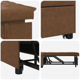 Sofa Bed Brown 194 x 67 x 82 cm Huahua Fabric 42008604