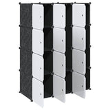 Storage Cube Organiser with 12 Cubes and Hanging Rods PP 4019582