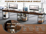 120cm Computer Desk with Power Outlets, Office Desk Study Table with Fabric Drawers and Storage T3398P343163