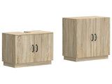 2 Piece Bathroom Cabinet Set HOORN Sonoma Oak Engineered Wood 3417632