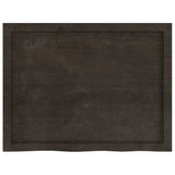 Table Top Dark Brown 80x60x cm Treated Solid Wood Oak 3156424