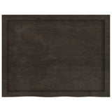 Table Top Dark Brown 80x60x cm Treated Solid Wood Oak 3156423