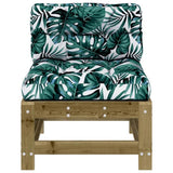 Middle Sofa with Cushions Impregnated Wood Pine 825666