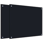 Kitchen Backsplashes 2 pcs Black 70x60 cm Tempered Glass 3315797