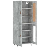 Highboard Concrete Grey 69.5x34x180 cm Engineered Wood 3199597