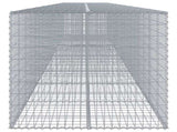 Gabion Basket with Cover 1000x100x100 cm Galvanised Iron 3295208