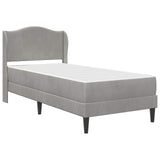 Bed Frame with Headboard Light Grey 90 x 190 cm Velvet 3415274