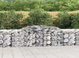 Arched Gabion Baskets 4 pcs 300x50x80/100 cm Galvanised Iron 3146685