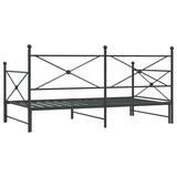 Daybed with Trundle without Mattress Black 107x203 cm Steel 4104678