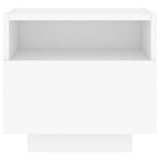 Bedside Cabinet Cool White Engineered Wood Compact 836798