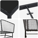 Garden Dining Set 7 pcs Black Poly Rattan 3380895