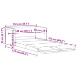 Folding Sofa Bed Light Grey 112 x 60 x 55 cm Fabric 42030482