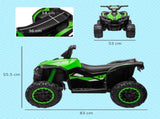 12V Ride-On Quad Bike, with Music, Horn, LED Lights, for Ages 3-5 Years, Green T3398P348325