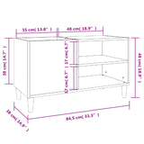 ZNTS Record Cabinet Black 84.5x38x48 cm Engineered Wood 831942