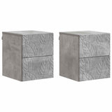 Wall-Mounted Bedside Cabinet 2 pcs Concrete Grey 898812