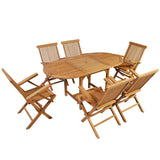 7 Piece Outdoor Dining Set Solid Teak Wood 44685