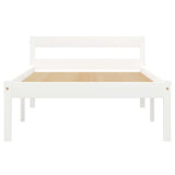 Bed Frame without Mattress White Solid Pine Wood 90x200 cm 283184
