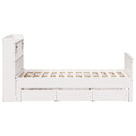 Bookcase Bed without Mattress White 150x200 cm King Solid Wood Pine 3308919
