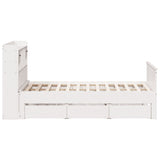Bookcase Bed without Mattress White 150x200 cm King Solid Wood Pine 3308919