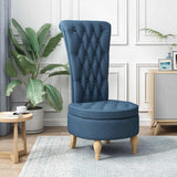 Slipper Chair Blue 56.5 x 70 x 110 cm Fabric 42020685