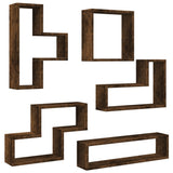Wall Shelf Smoked Oak 96x12x64 cm Engineered Wood 840804