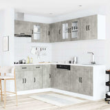 11 Piece Kitchen Cabinet Set "Kalmar" Concrete Grey Engineered Wood 3314885