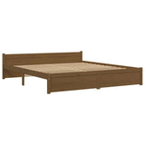Bed Frame without Mattress Honey Brown Solid Wood 200x200 cm 815067