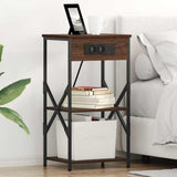 Bedside Cabinet 2 pcs Brown Oak 41 x 31 x 76 cm Engineered Wood 859534