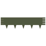 Lawn Edging 10 pcs 100 x 25 cm Steel Olive Green 8008611